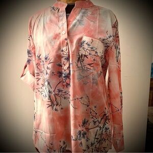 Floral Pink and Blue Women's Top.